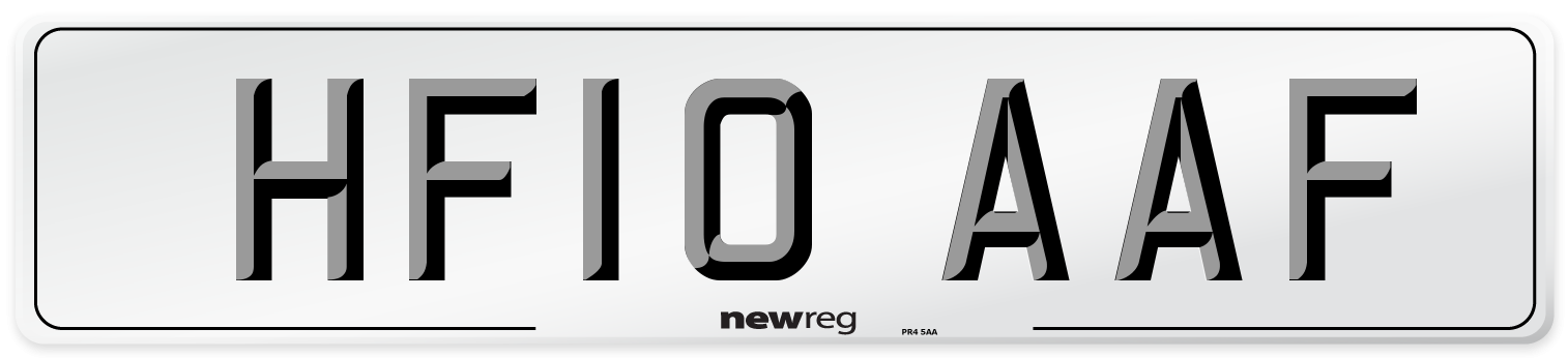 HF10 AAF Number Plate from New Reg